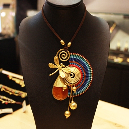 Picture of Red Agate Dragonfly Pendant